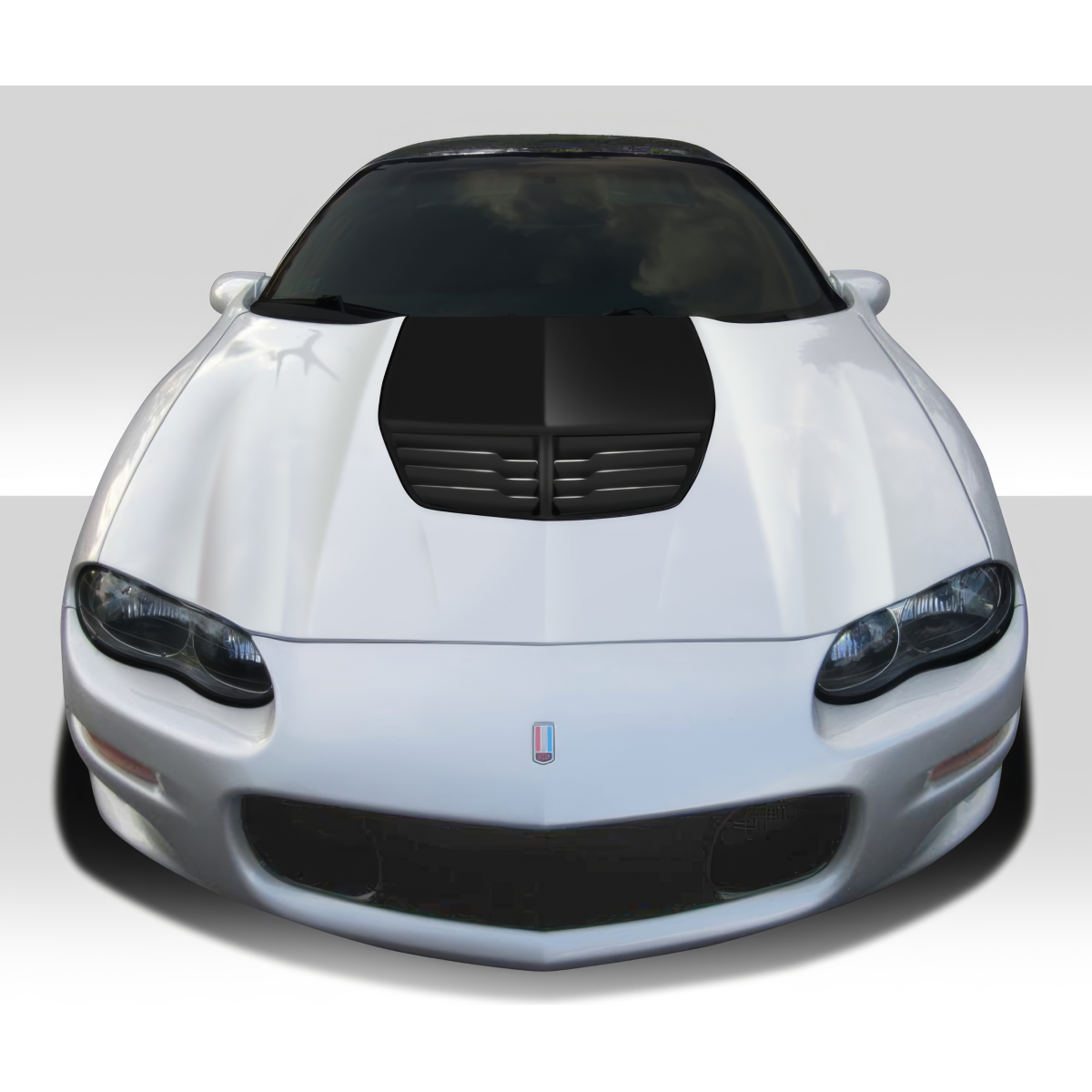 Modify your Chevrolet Camaro 1998 with our Exterior/Hoods - Front angle view of hood on Chevrolet Camaro