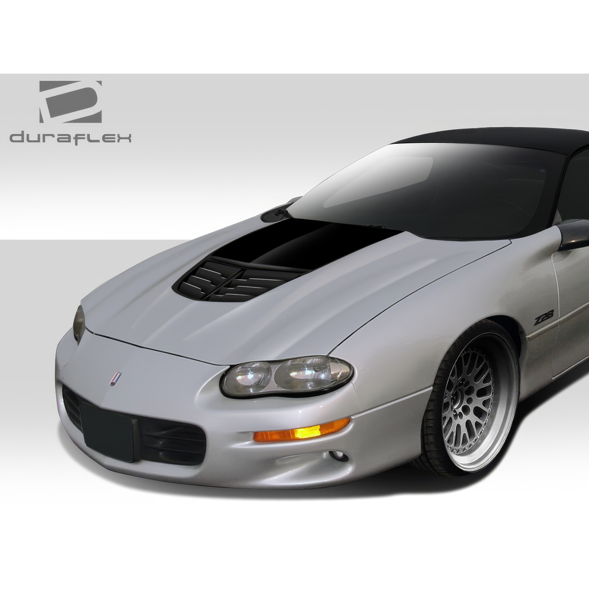 Modify your Chevrolet Camaro 1998 with our Exterior/Hoods - Front angle view of the hood design