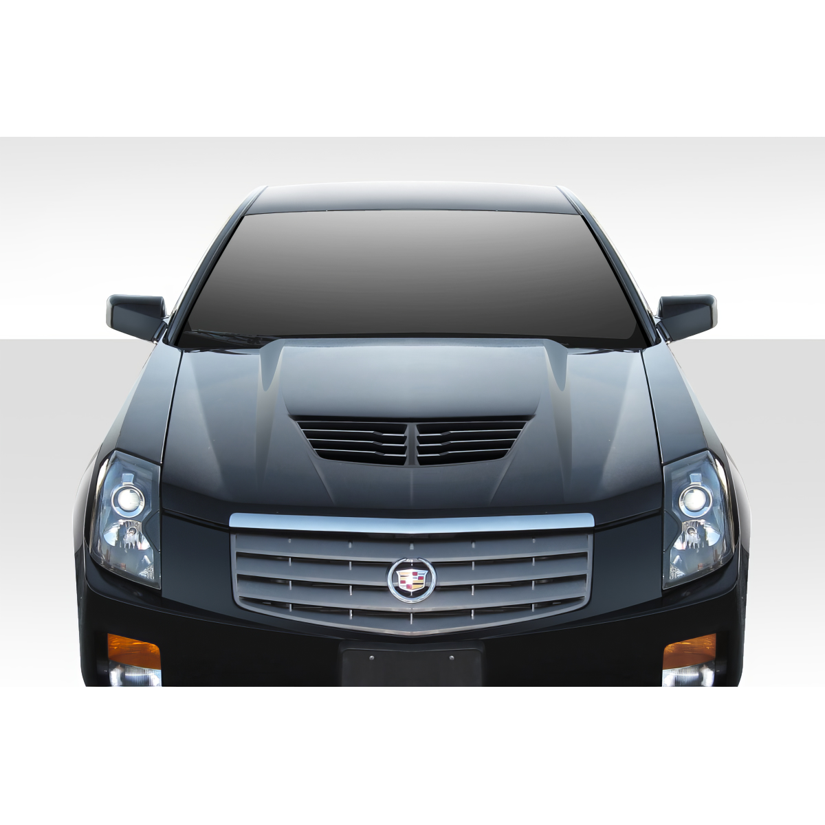 Modify your Cadillac CTS 2003 with our Exterior/Hoods - Front view of the vehicle at a head-on angle