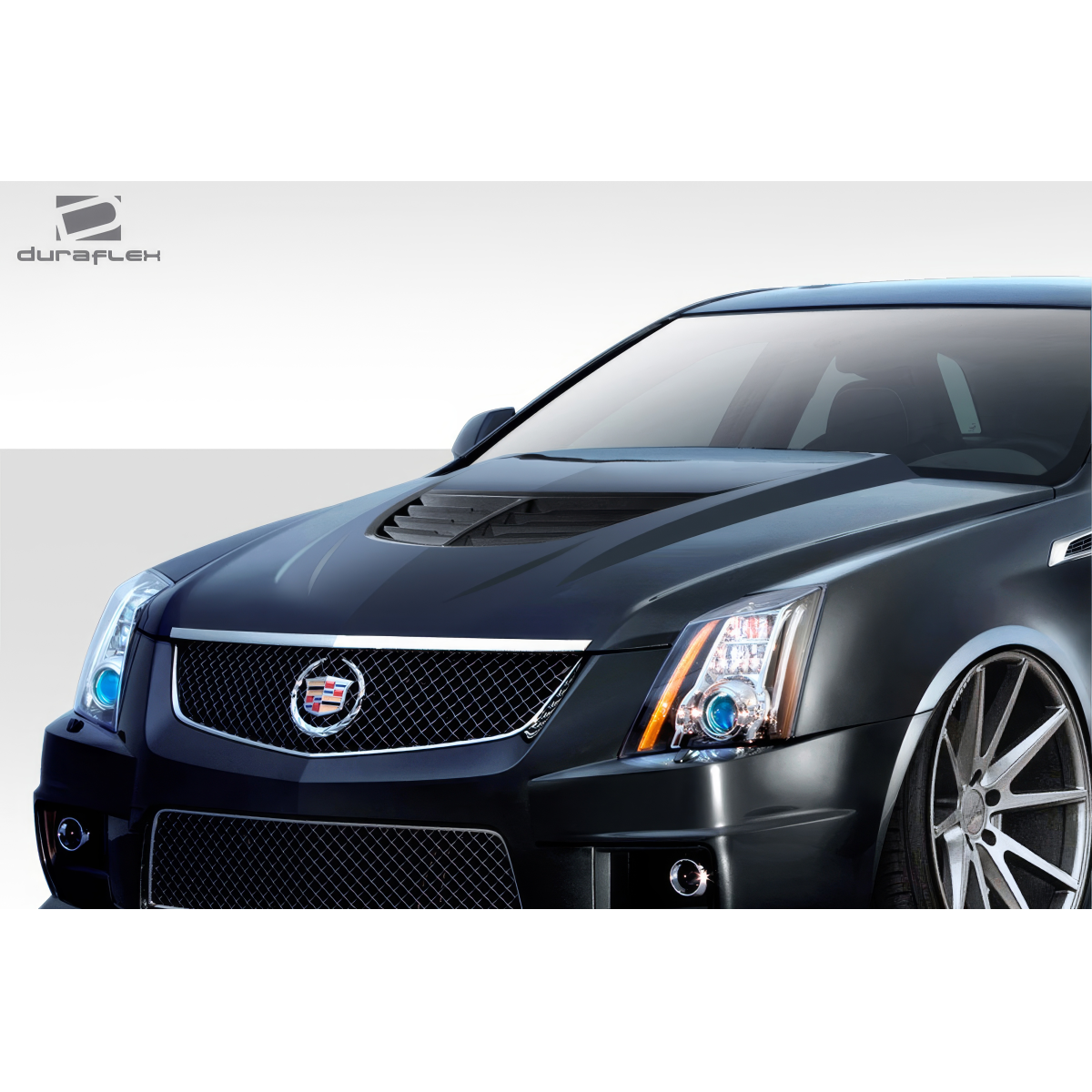 Modify your Cadillac CTS 2009 with our Exterior/Hoods - Front angled view of Cadillac CTS V hood