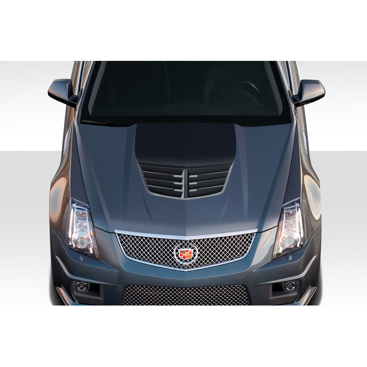 Modify your Cadillac CTS 2009 with our Exterior/Hoods - Top down view of car hood at a straight angle