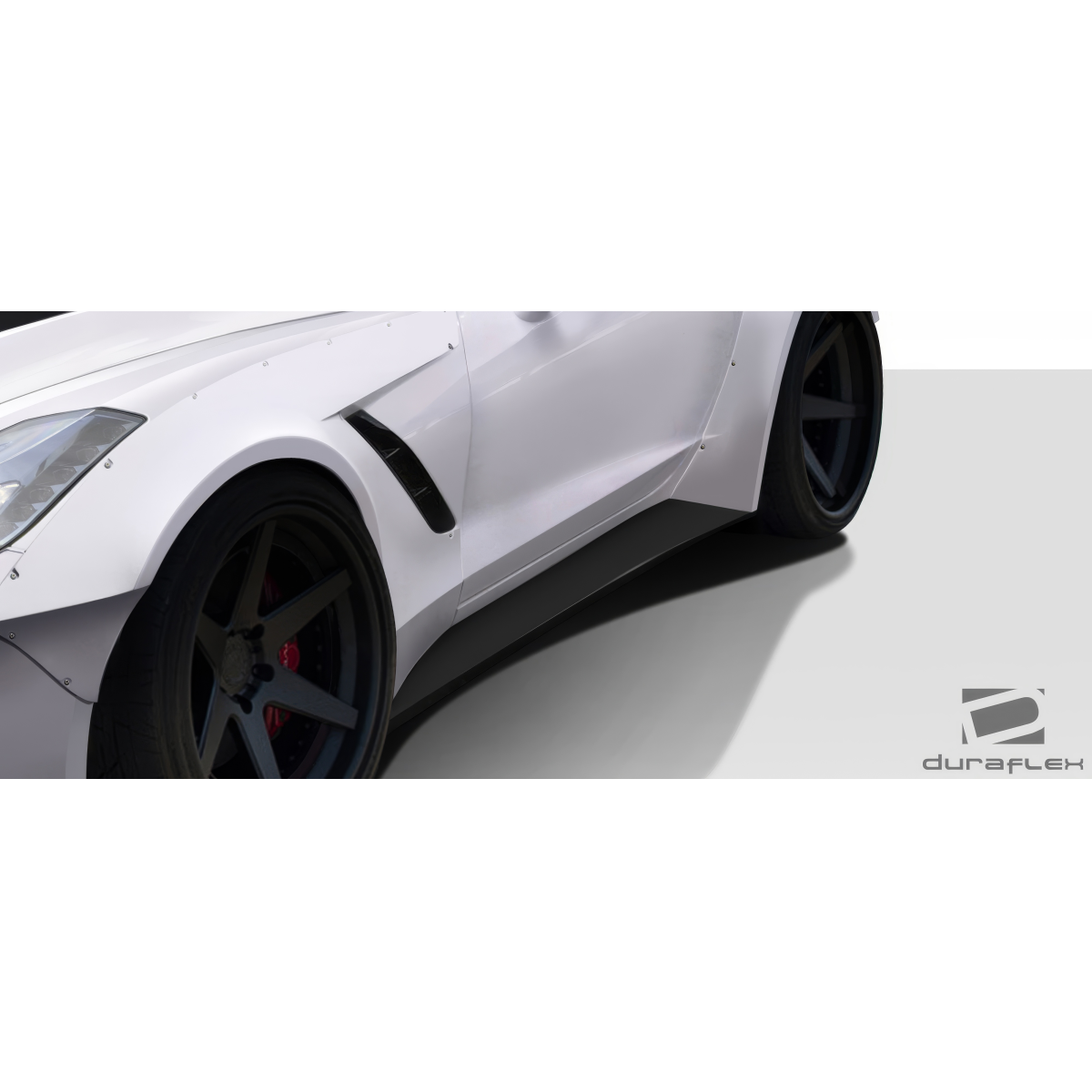 Modify your Chevrolet Corvette 2014 with our Exterior/Complete Body Kits - Side angle view of Corvette side skirts