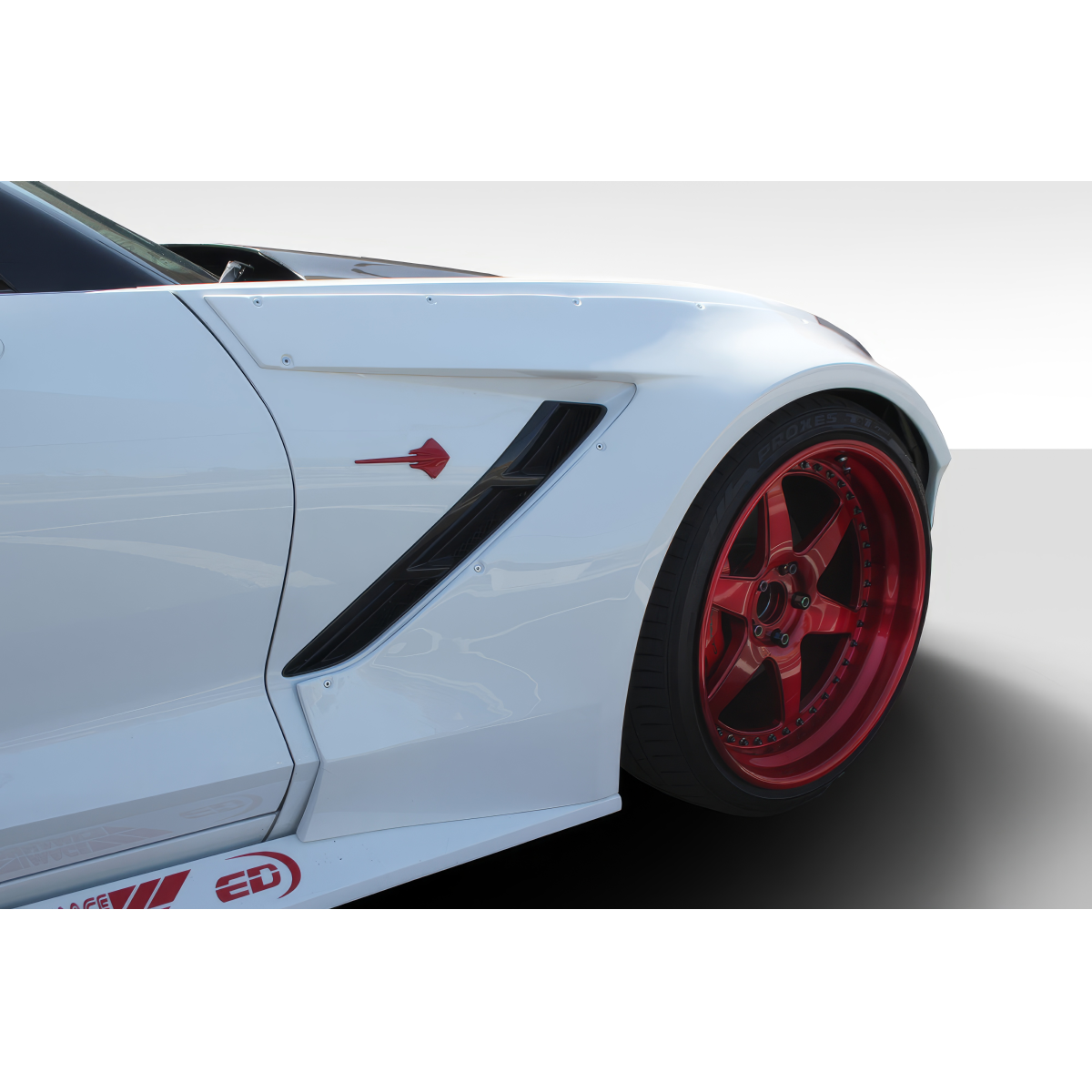 Modify your Chevrolet Corvette 2014 with our Exterior/Complete Body Kits - Close up angle of fender flare on a Corvette