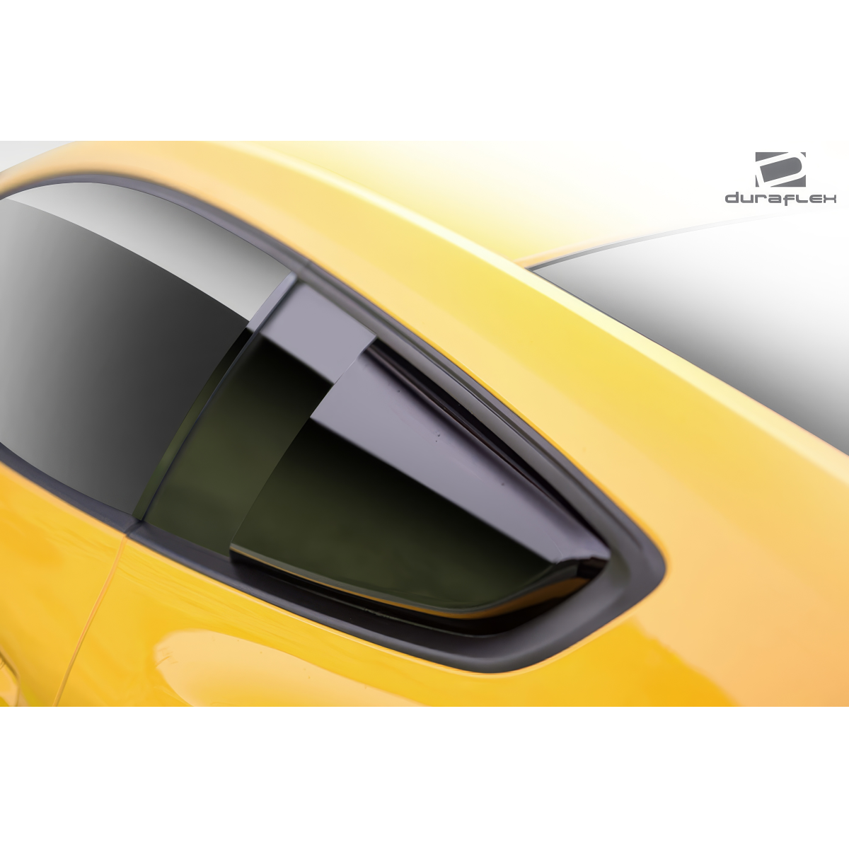 Modify your Ford Mustang 2015 with our Exterior/Scoops - Angle shows close up of window scoop from side