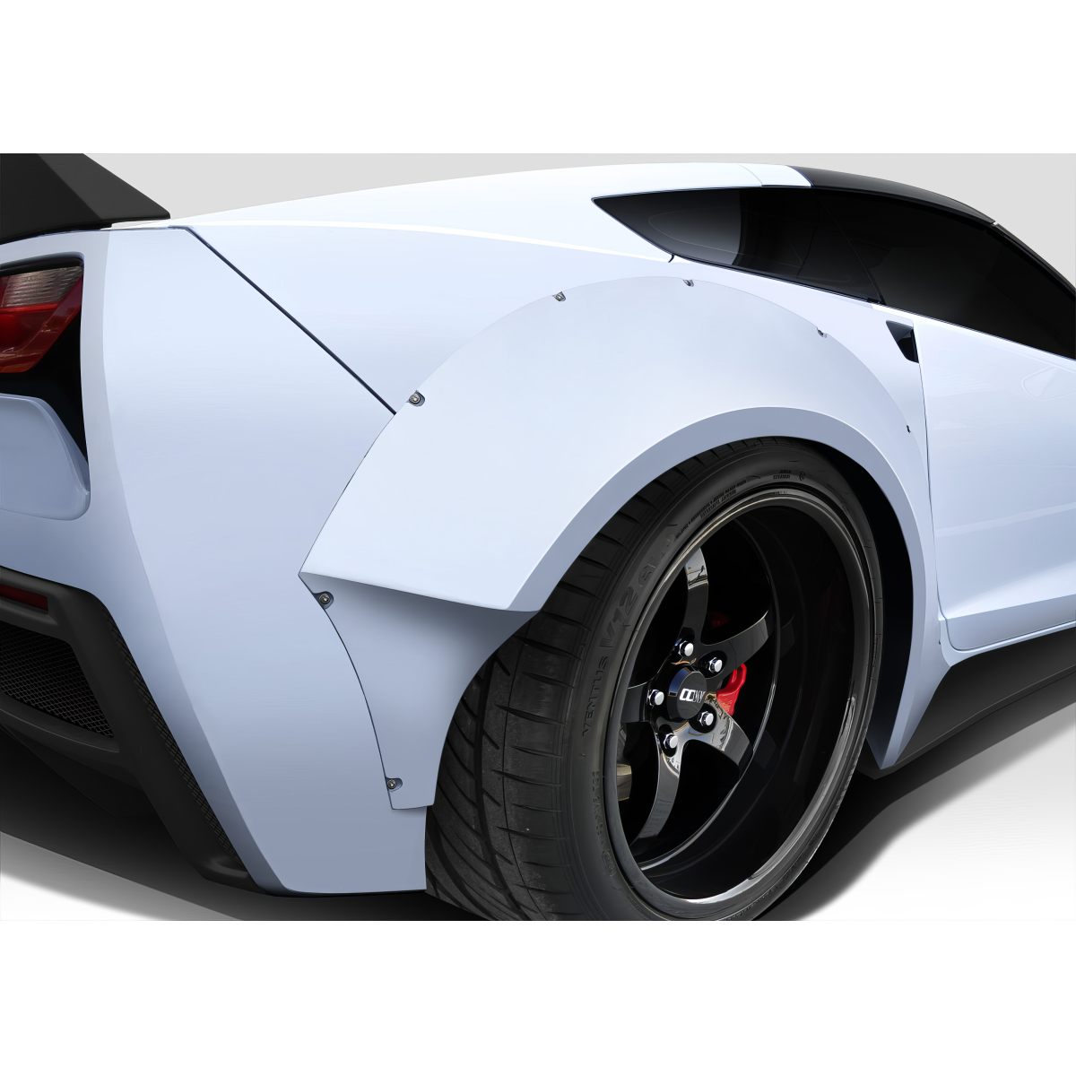 Modify your Chevrolet Corvette 2014 with our Exterior/Complete Body Kits - Rear view showing the wide body kit at an angle