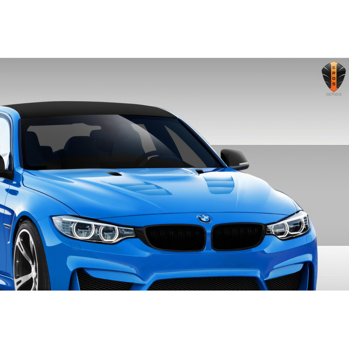 Modify your BMW 3-Series 2012 with our Exterior/Hoods - Front angle view of the vehicle part