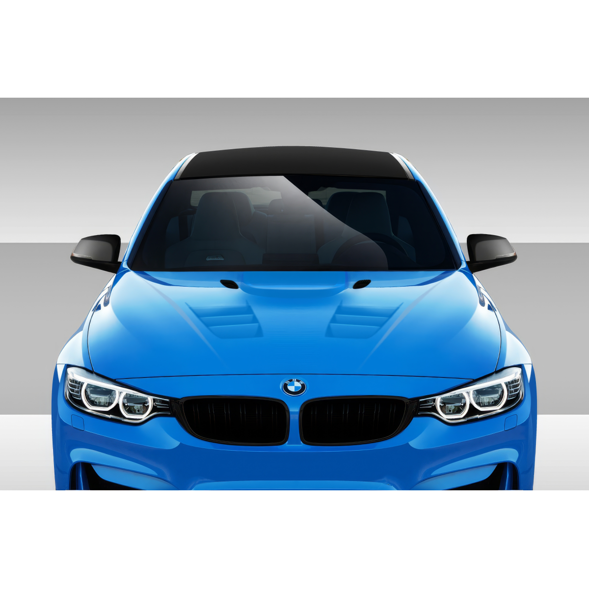 Modify your BMW 3-Series 2012 with our Exterior/Hoods - Front view of the vehicle at eye level