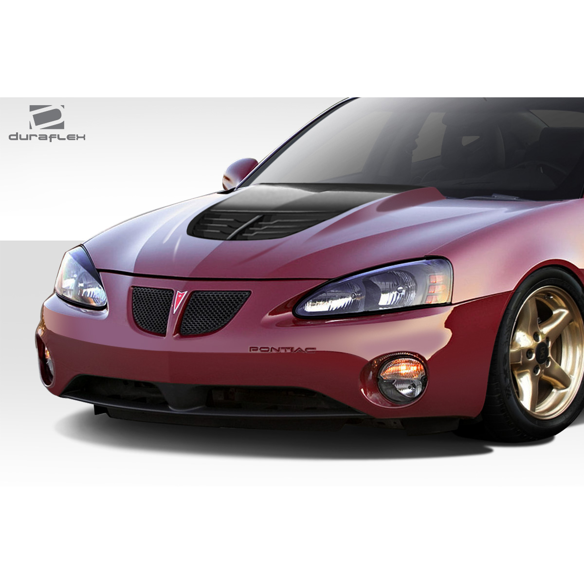 Modify your Pontiac Grand Prix 2004 with our Exterior/Hoods - Front angle showing the hood and grille design