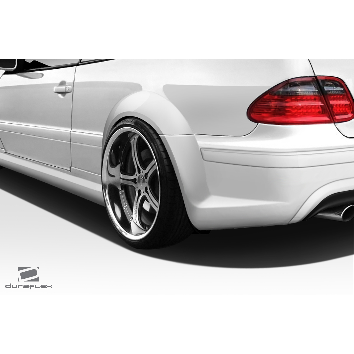 Modify your Mercedes-Benz CLK-Class 1998 with our Exterior/Complete Body Kits - Angled view of the car focused on rear fender