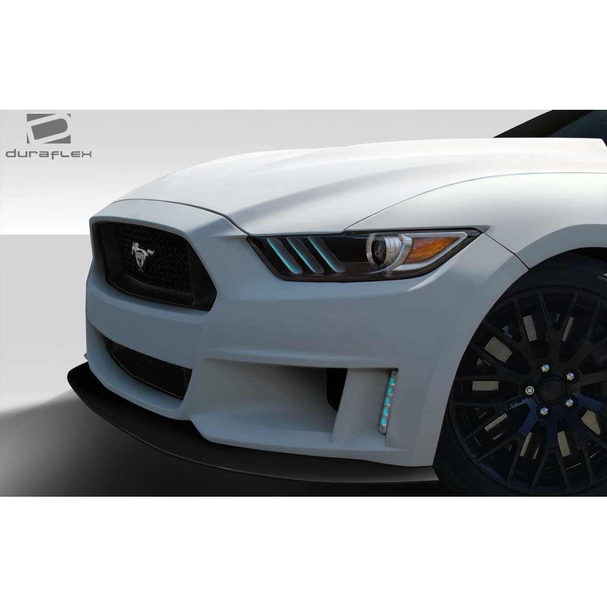 Modify your Ford Mustang 2015 with our Exterior/Front Bumpers or Lips - Angled view of the front bumper from the side