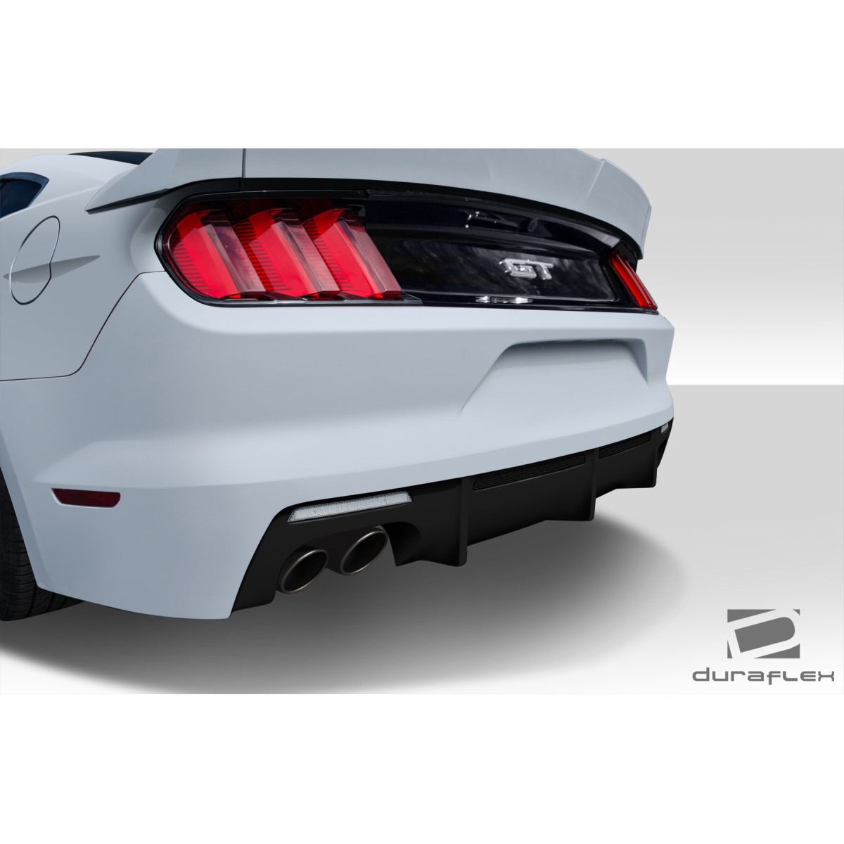 Modify your Ford Mustang 2015 with our Exterior/Rear Bumpers or Lips - Rear view at slight angle from below