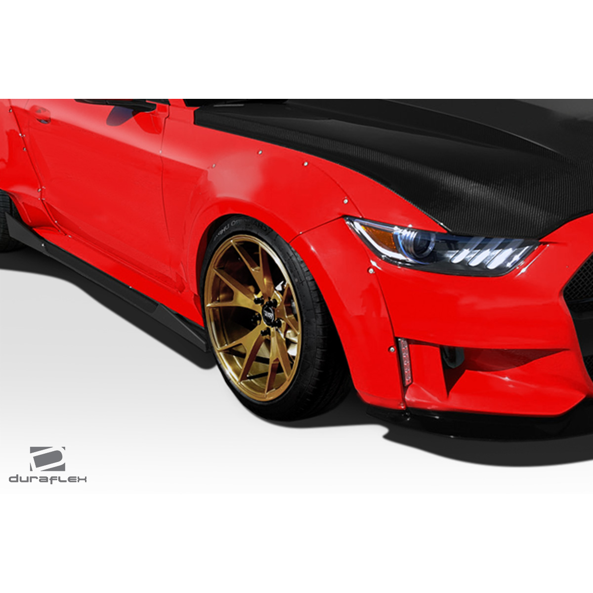 Modify your Ford Mustang 2015 with our Exterior/Fenders - Angled view of a modified car fender section