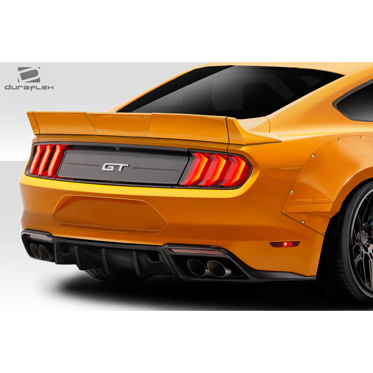 Modify your Ford Mustang 2015 with our Exterior/Wings - Rear angle view of rear wing on vehicle