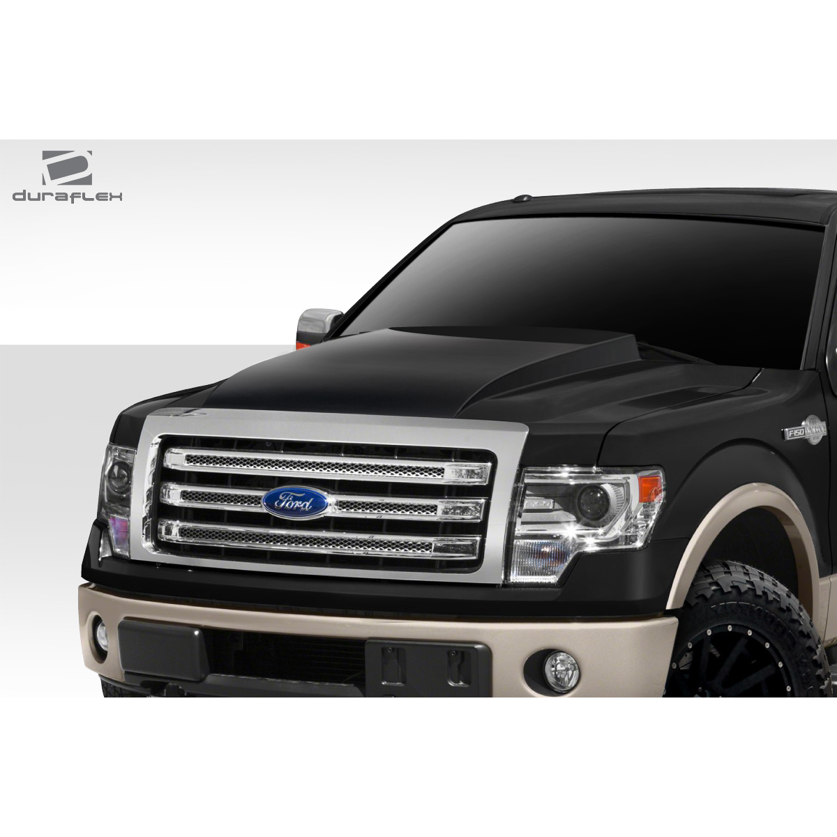 Modify your Ford F-150 2009 with our Exterior/Hoods - Front angle view of Ford F-150 hood part