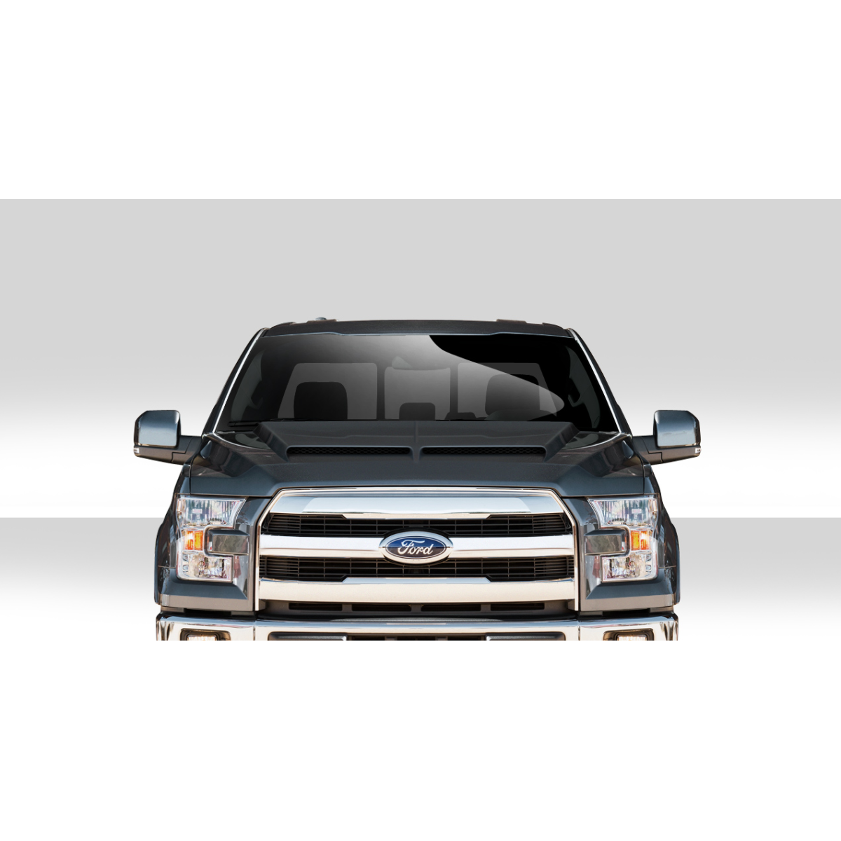 Modify your Ford F-150 2015 with our Exterior/Hoods - Front view angle of a truck hood