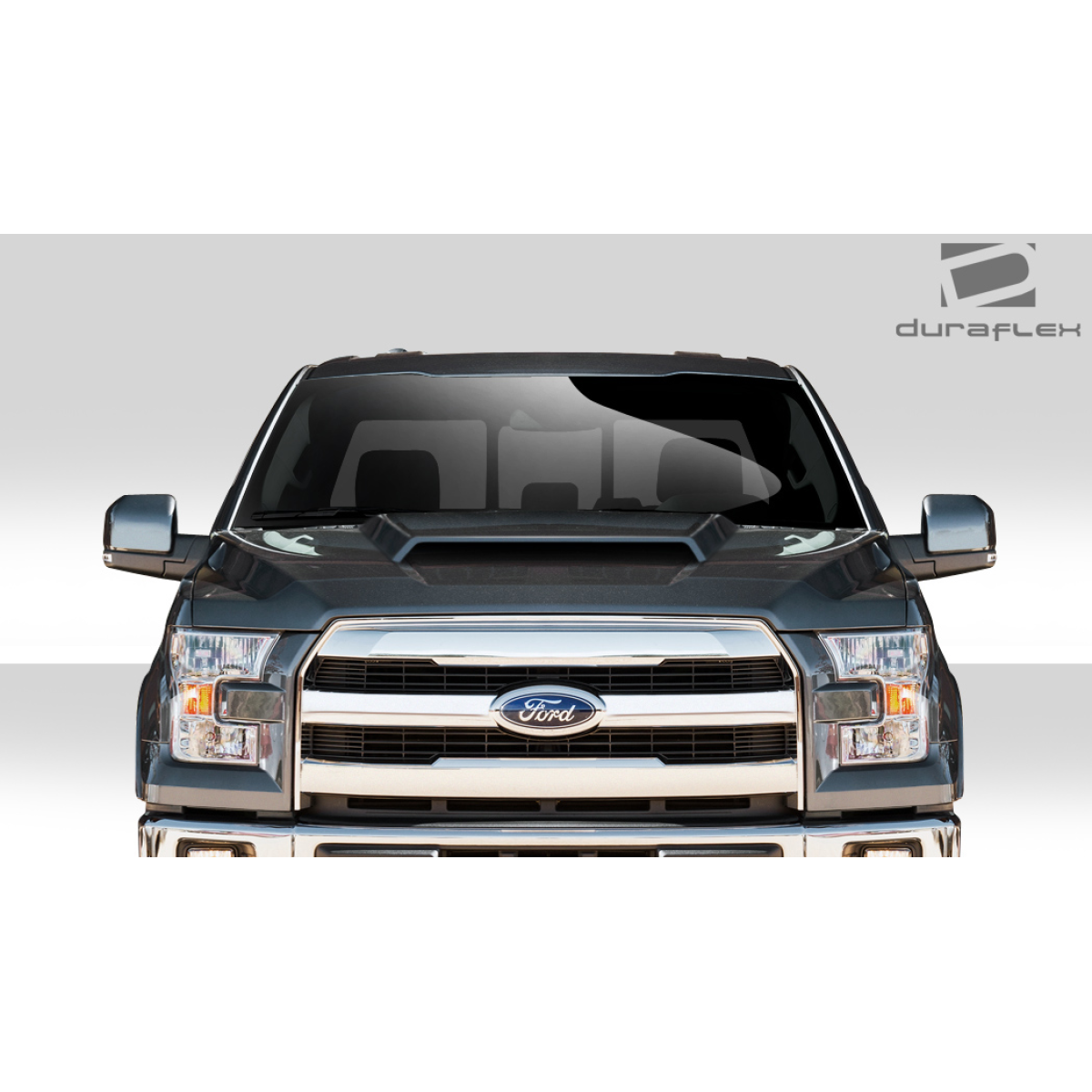 Modify your Ford F-150 2015 with our Exterior/Hoods - Front view of vehicle at eye level