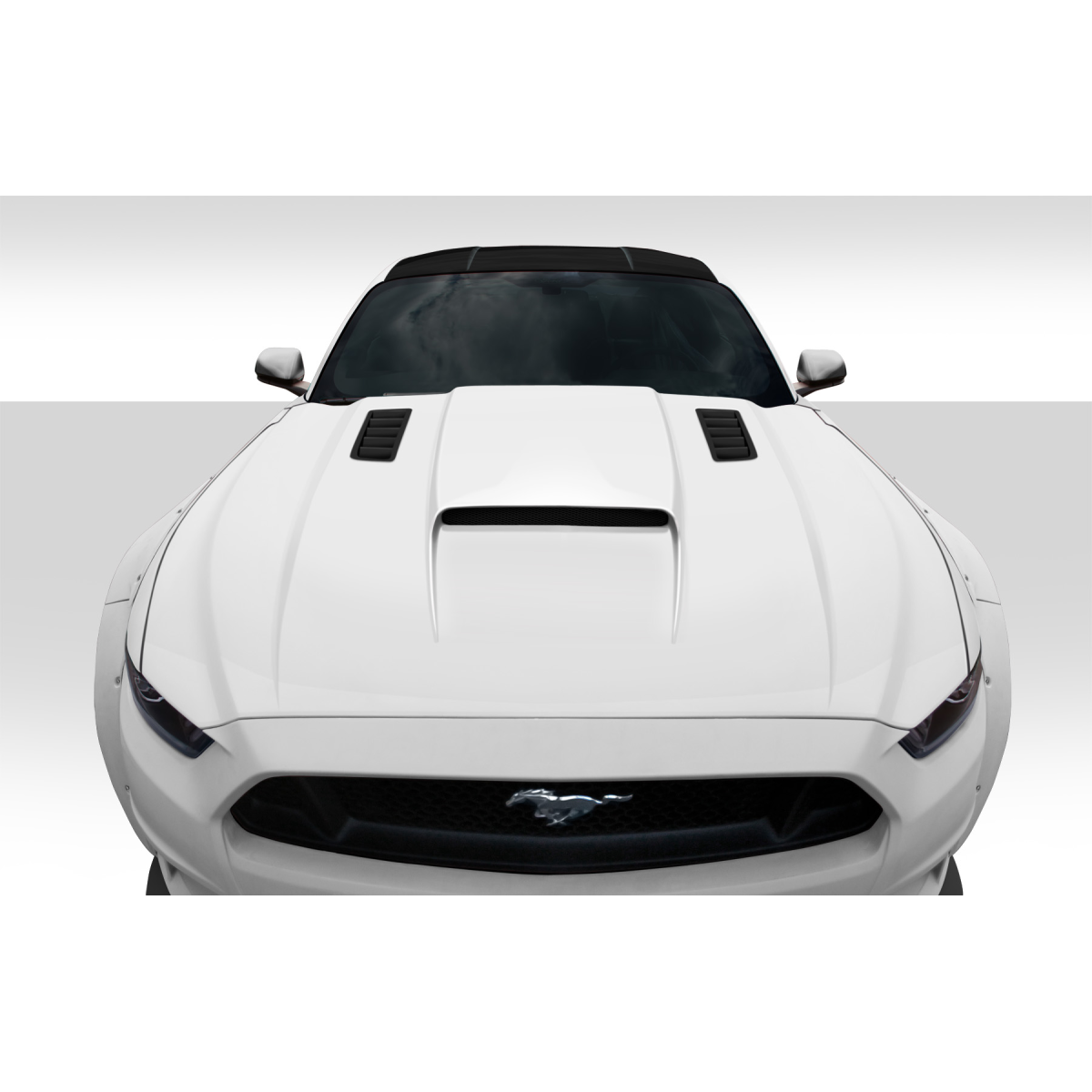 Modify your Ford Mustang 2015 with our Exterior/Hoods - Frontal view of the vehicle