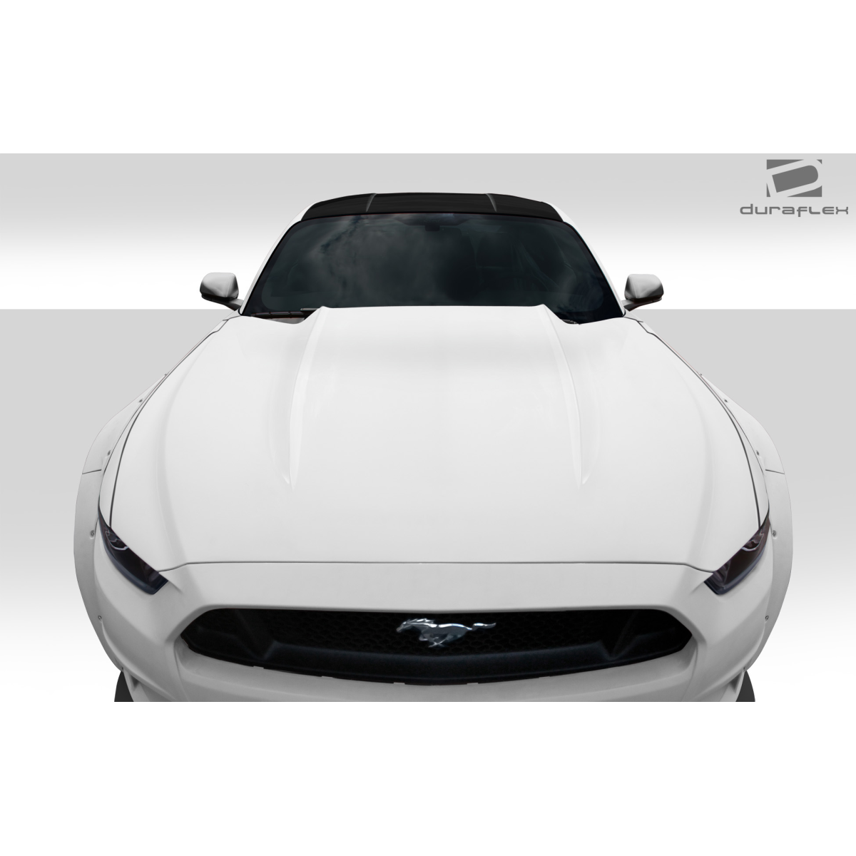 Modify your Ford Mustang 2015 with our Exterior/Hoods - Frontal view of the vehicle at eye level