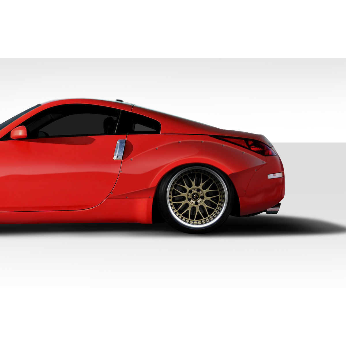 Modify your Nissan 350Z 2003 with our Exterior/Fenders - Side view showcasing rear fender flares at full angle