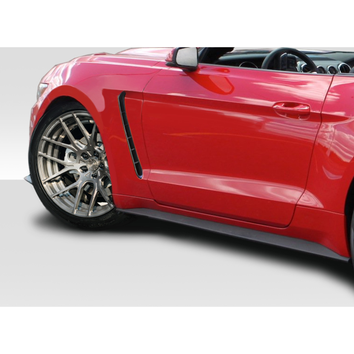 Modify your Ford Mustang 2015 with our Exterior/Fenders - Side angle view of the fender part