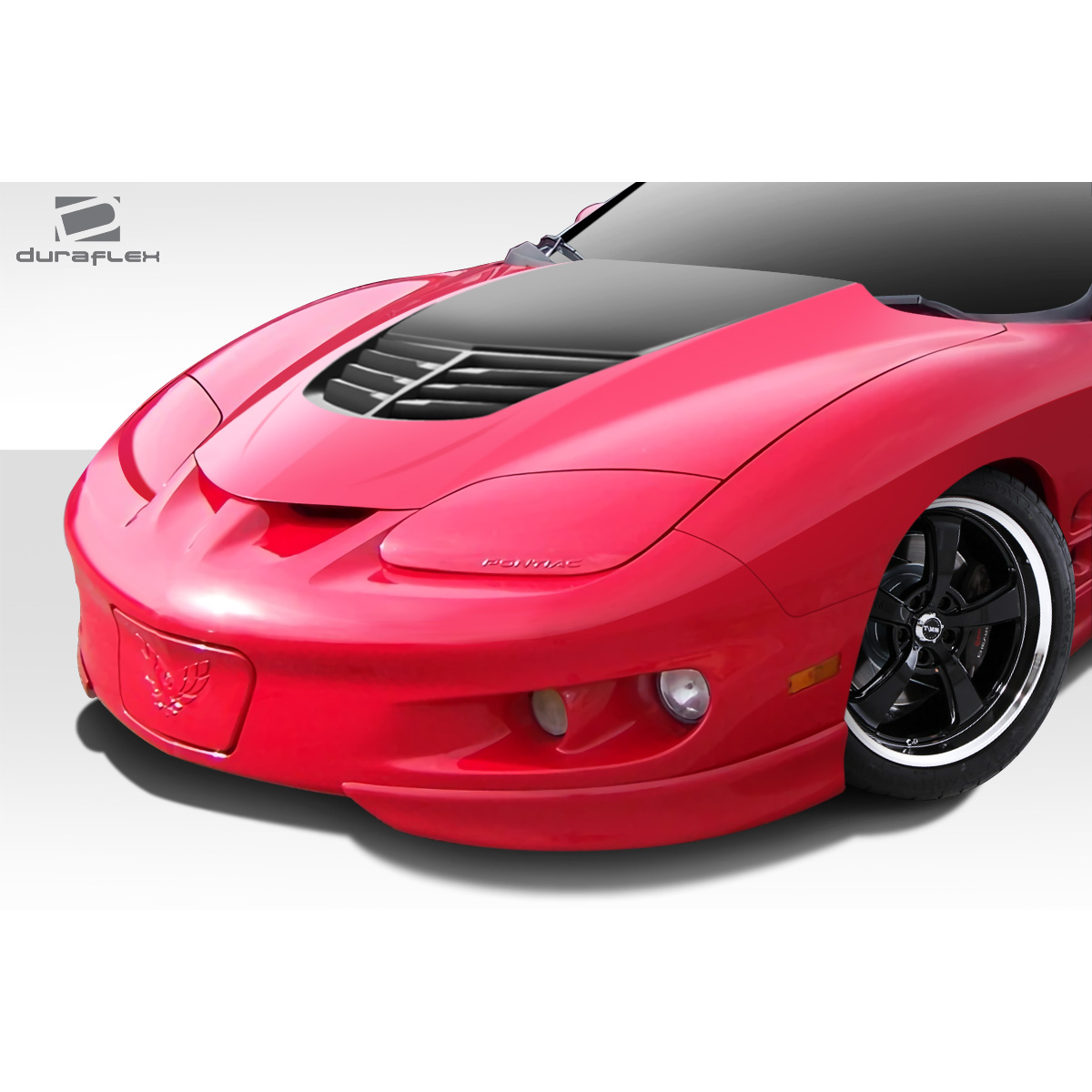 Modify your Pontiac Firebird 1998 with our Exterior/Hoods - Front angle view of a custom car hood