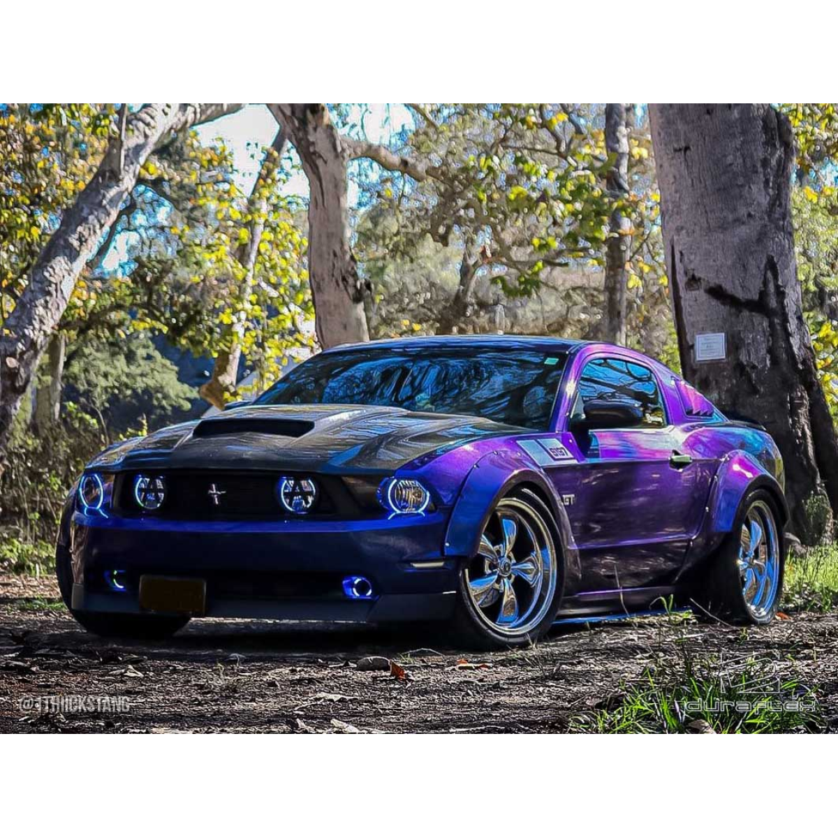 Modify your Ford Mustang 2010 with our Exterior/Complete Body Kits - Front angle view of a Mustang in nature