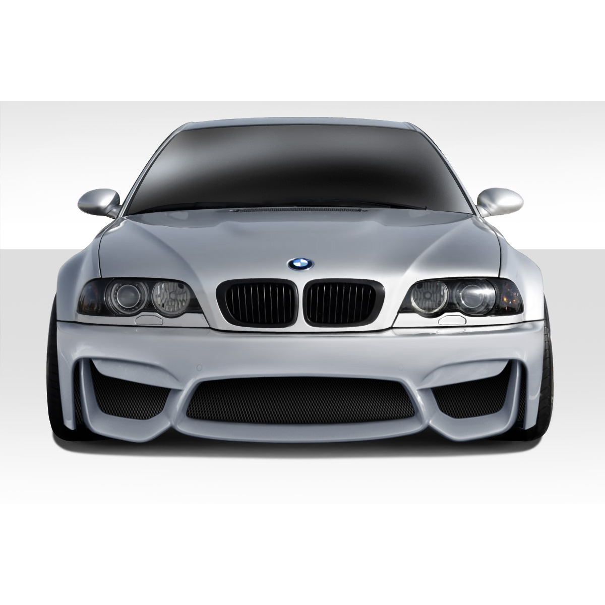 Modify your BMW M3 2001 with our Exterior/Front Bumpers or Lips - Front view of the vehicle at a straight angle