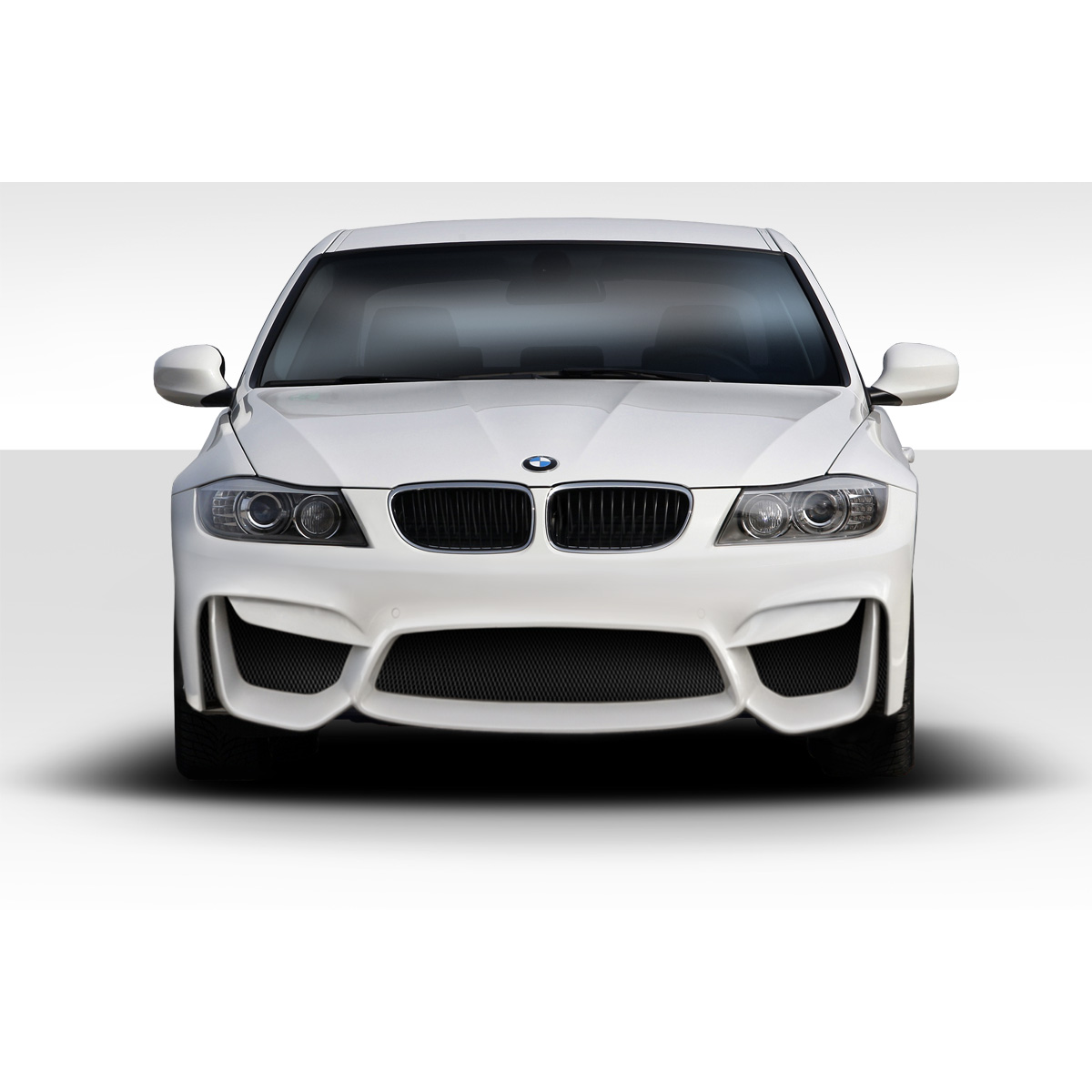 Modify your BMW 3-Series 2006 with our Exterior/Front Bumpers or Lips - Front view of the vehicle at eye level