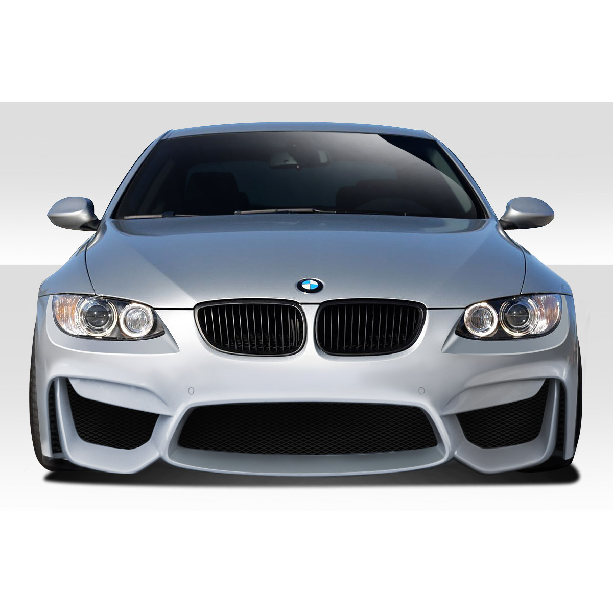 Modify your BMW 3-Series 2007 with our Exterior/Front Bumpers - Front view of the vehicle at a straight angle