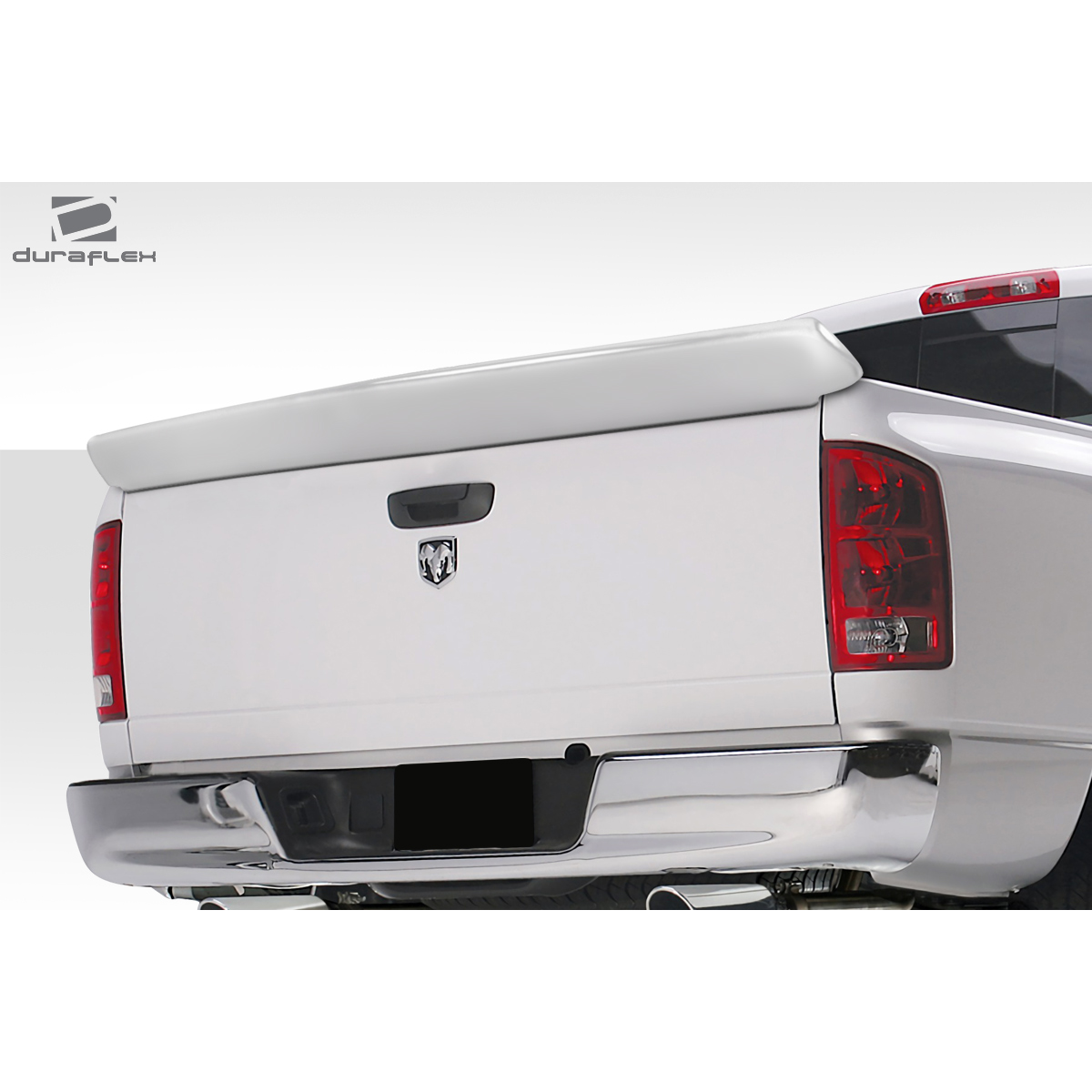 Modify your Dodge Ram 2002 with our Exterior/Wings - Rear view angle of the truck and spoiler part