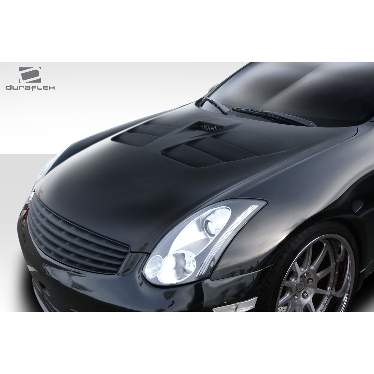 Modify your Infiniti G35 2003 with our Exterior/Hoods - Front angle view of the Infiniti G35 hood