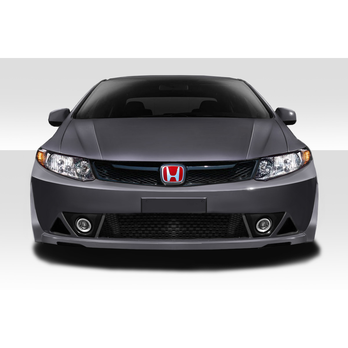 Modify your Honda Civic 2012 with our Exterior/Front Bumpers or Lips - Front angle view of Honda Civic bumper