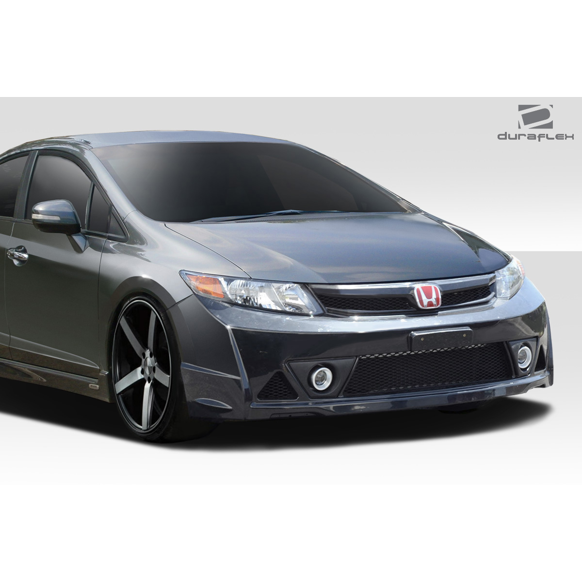 Modify your Honda Civic 2012 with our Exterior/Front Bumpers or Lips - Front angle view of the vehicle part