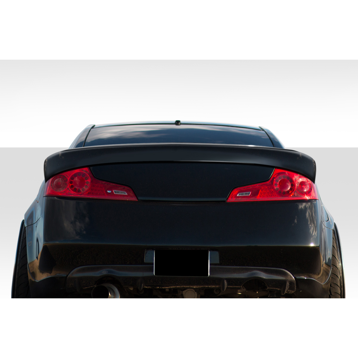 Modify your Infiniti G35 2003 with our Exterior/Wings - Image shows rear view at a slight upward angle