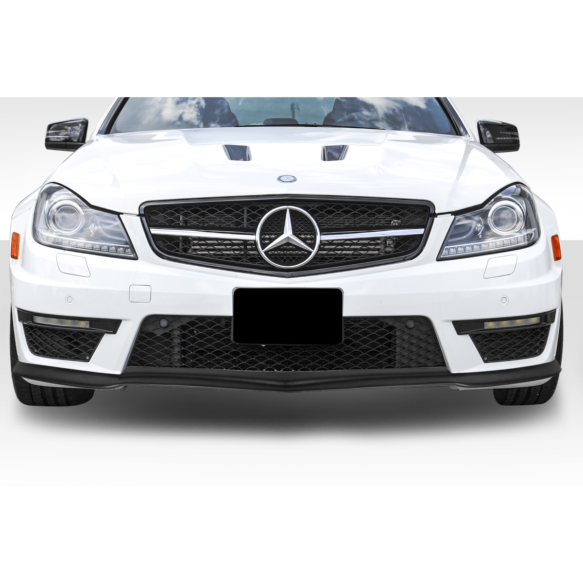 Modify your Mercedes-Benz C300 2012 with our Exterior/Front Lips - Front angle view of vehicle part