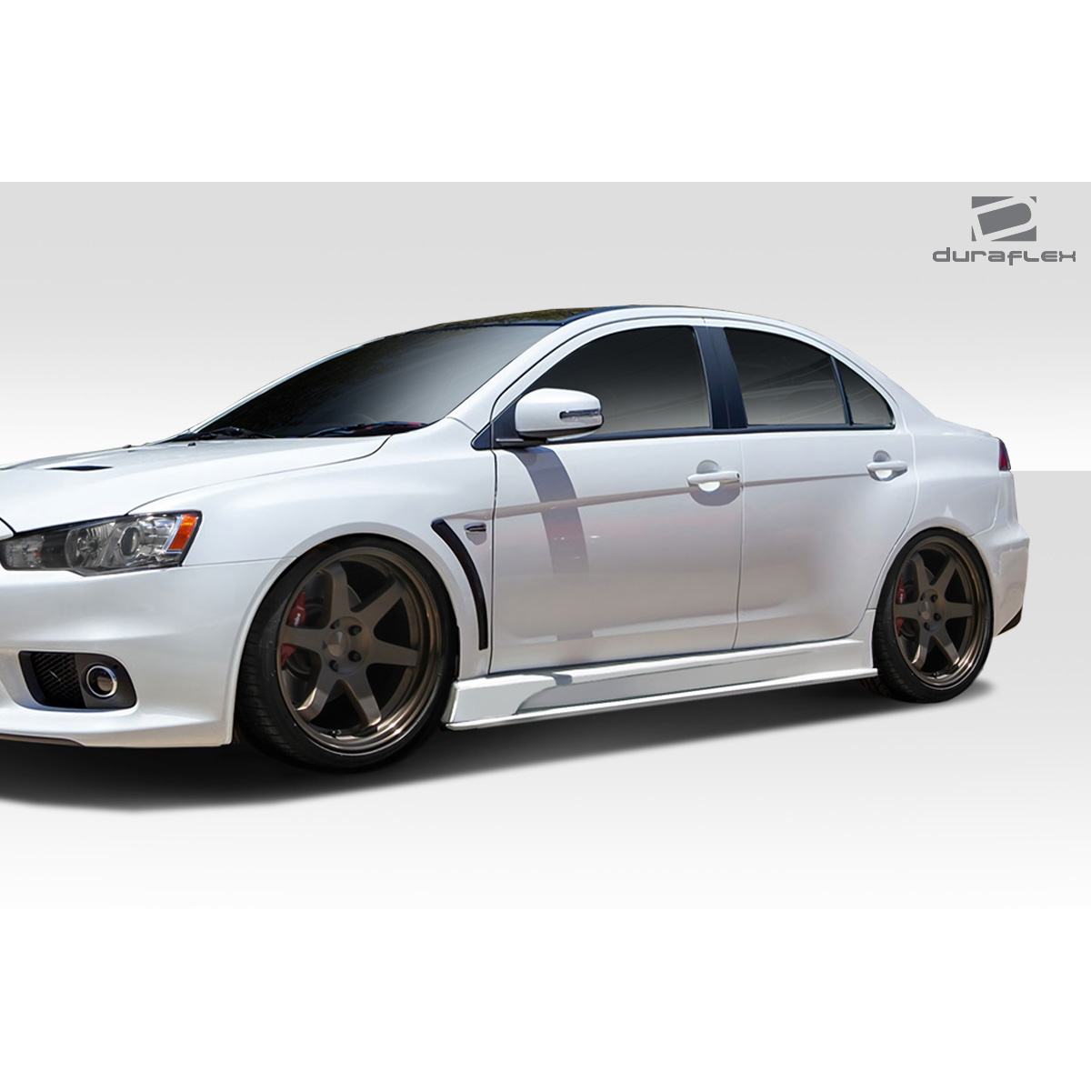 Modify your Mitsubishi Lancer 2008 with our Exterior/Side Skirts - Side view of the vehicle displaying the side skirt