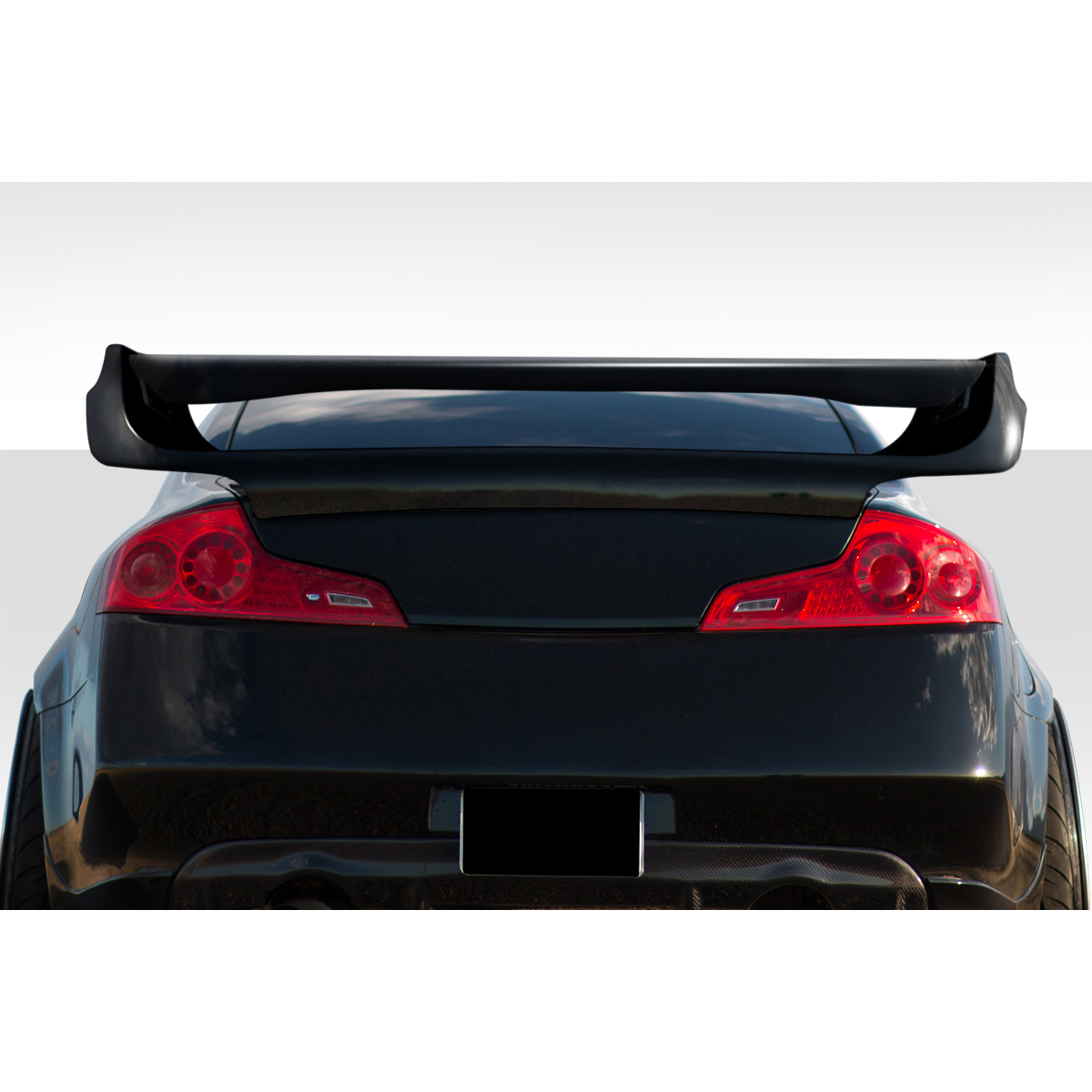 Modify your Infiniti G35 2003 with our Exterior/Wings - Rear view of vehicle with spoiler at high angle