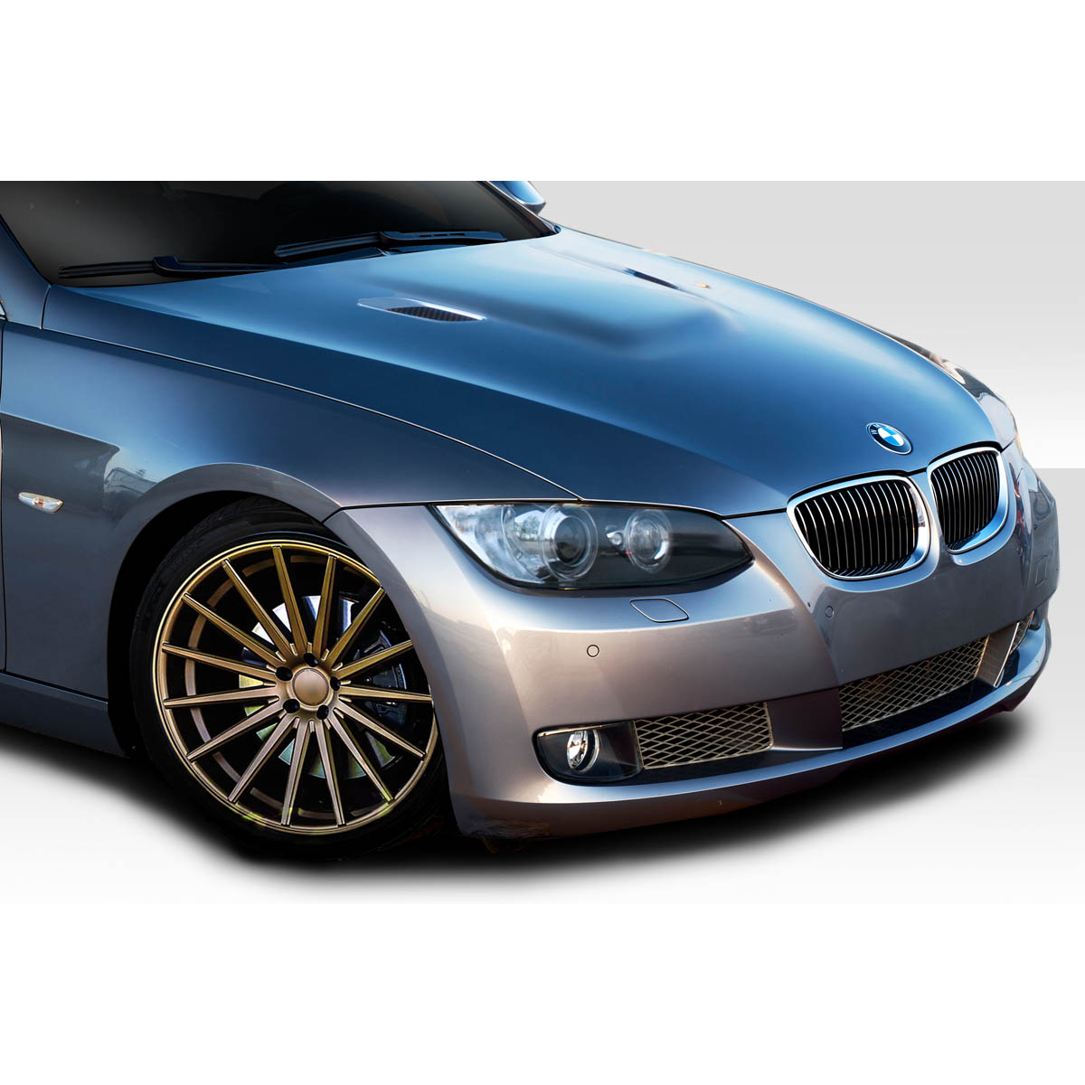 Modify your BMW 3-Series 2011 with our Exterior/Hoods - Front angle view of BMW 3 Series E92 E93