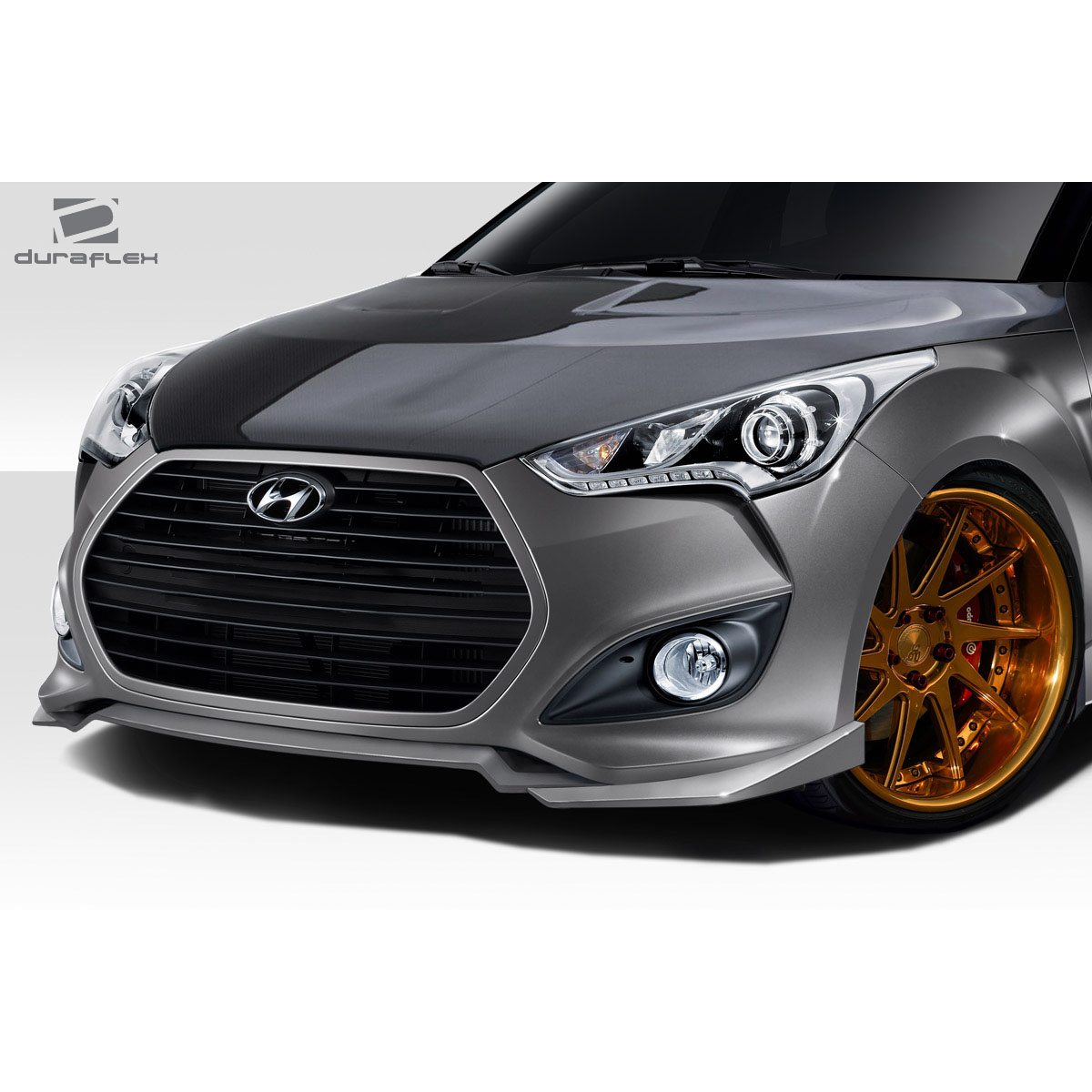 Modify your Hyundai Veloster 2012 with our Exterior/Front Bumpers or Lips - Front angle view of Hyundai Veloster