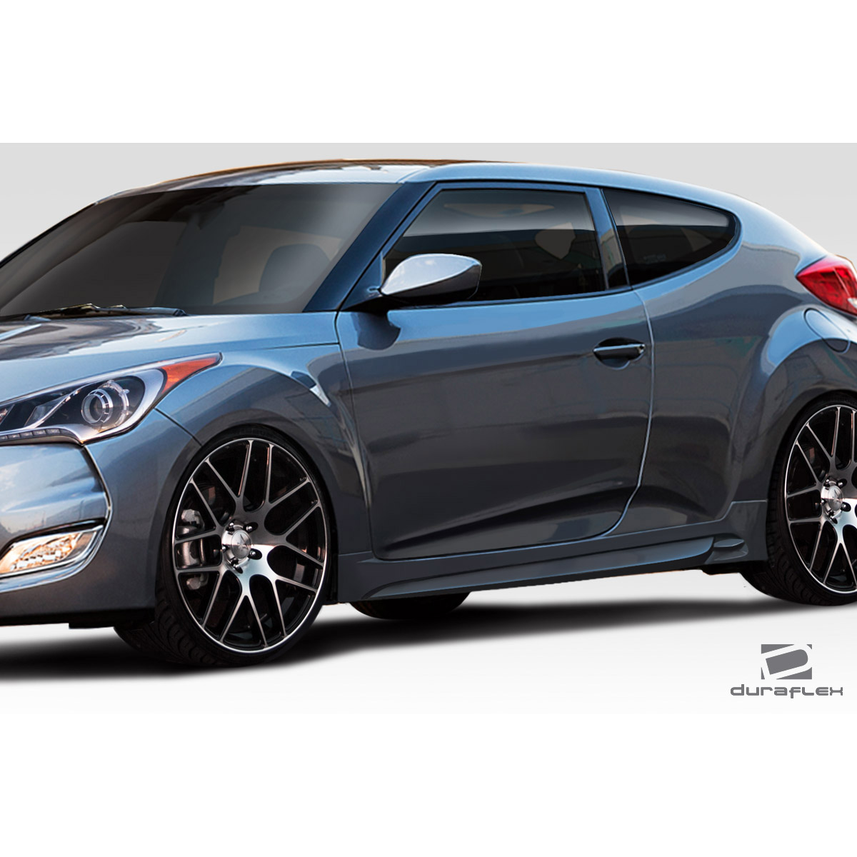 Modify your Hyundai Veloster 2012 with our Exterior/Side Skirts - Angled view of side skirts on Hyundai Veloster