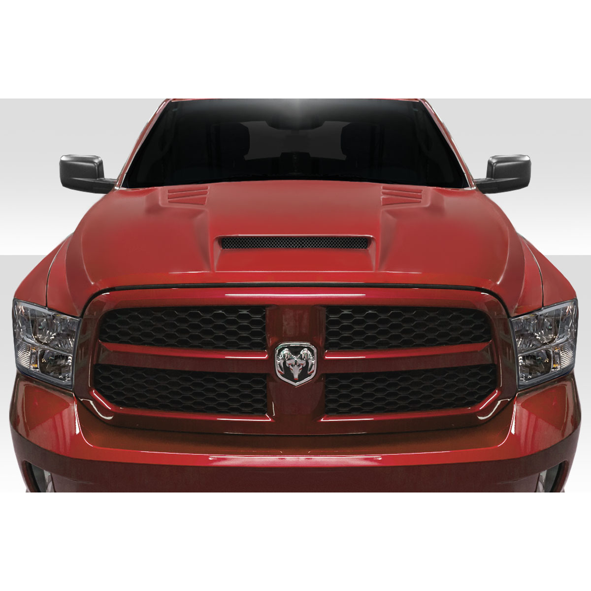 Modify your Dodge Ram 2009 with our Exterior/Hoods - Front view of the hood at eye level