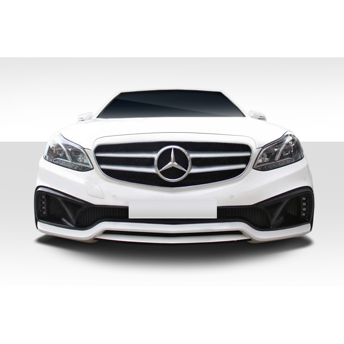 Modify your Mercedes-Benz E-Class 2014 with our Exterior/Front Bumpers or Lips - Front view of the bumper at eye level