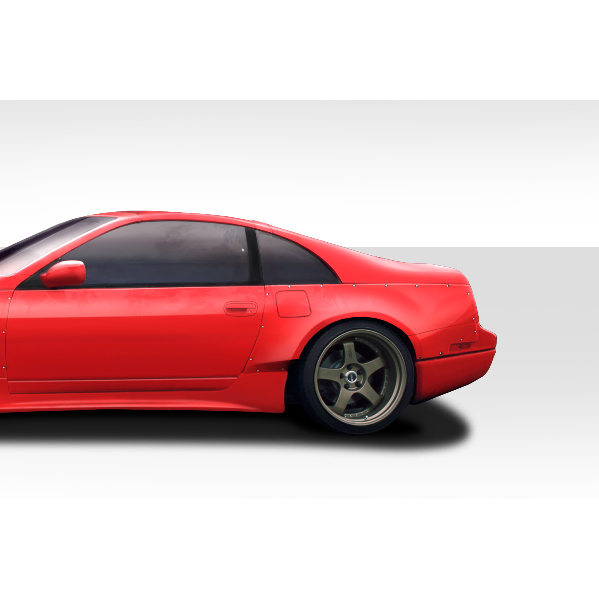 Modify your Nissan 300ZX 1990 with our Exterior/Fenders - Side angle view of a red Nissan 300ZX Z32