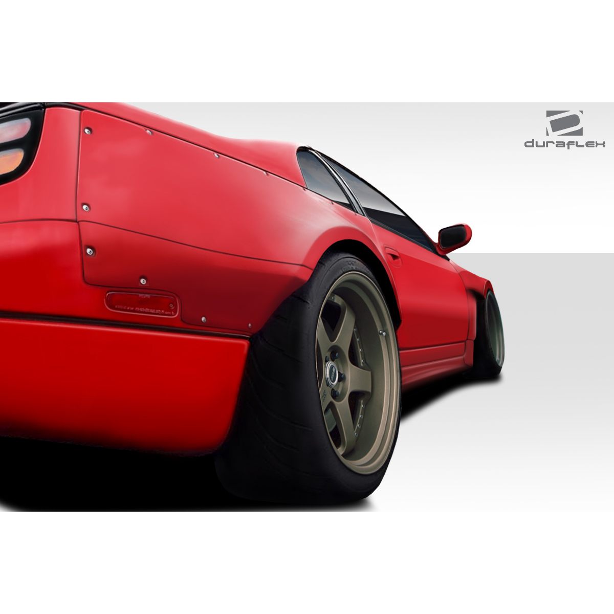 Modify your Nissan 300ZX 1990 with our Exterior/Fenders - View from a low angle showing rear fender flares