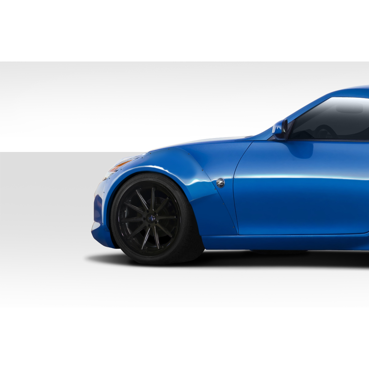 Modify your Nissan 370Z 2009 with our Exterior/Fenders - Side angle view of vehicle showing fender detail