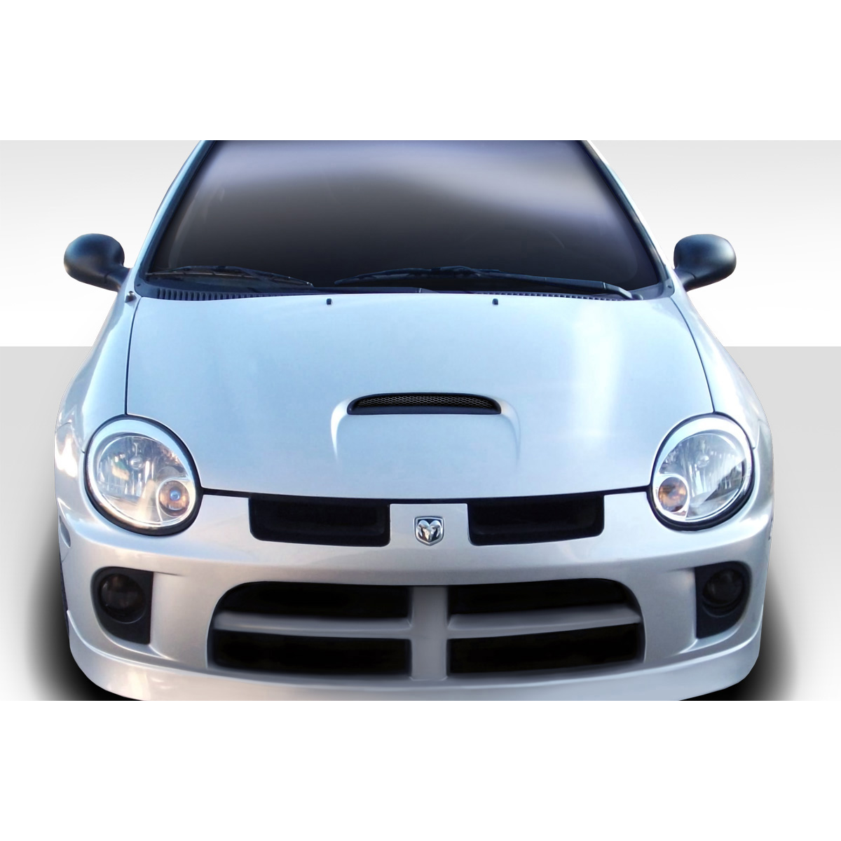 Modify your Dodge Neon 2000 with our Exterior/Hoods - Front view of 2000 to 2005 Dodge Neon