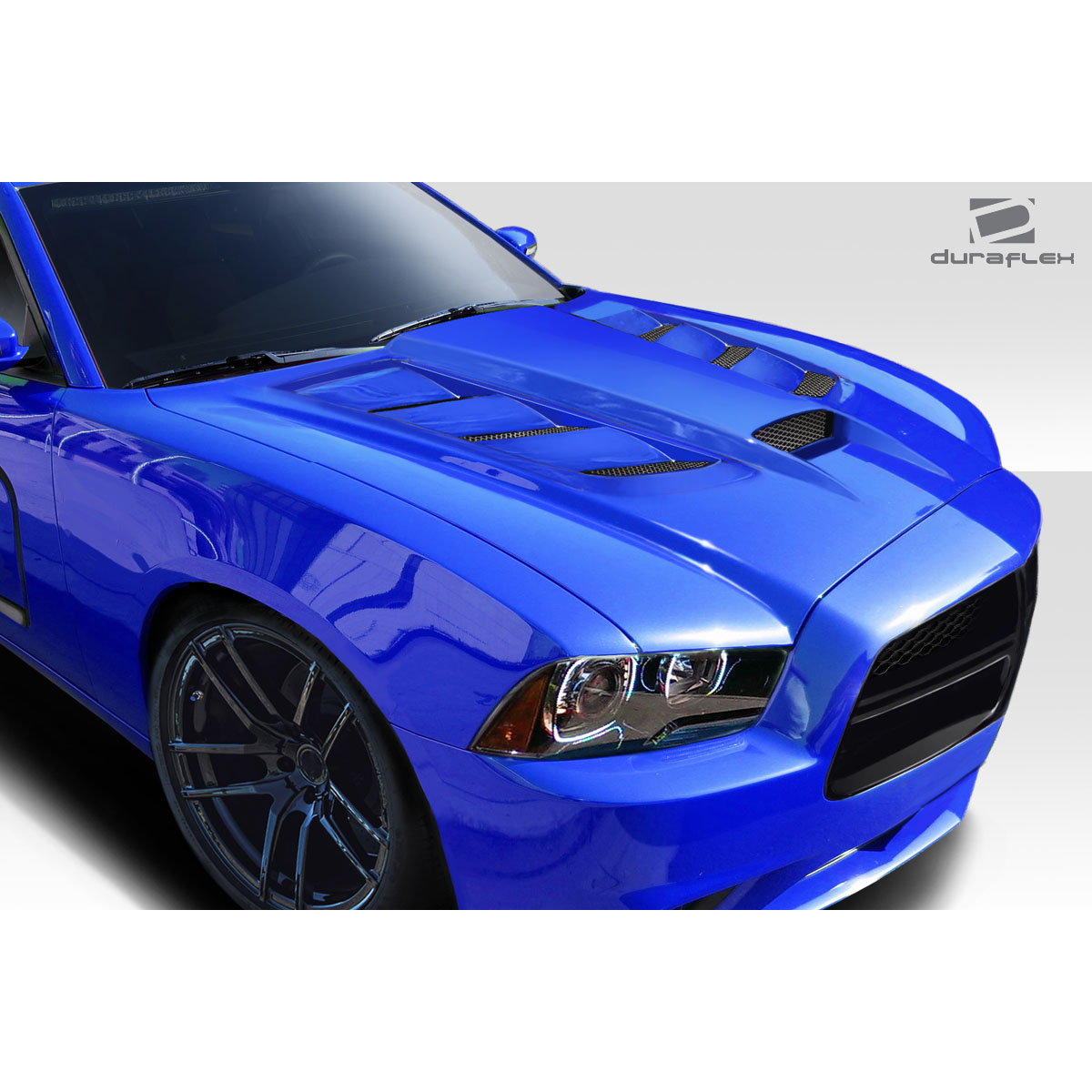 Modify your Dodge Charger 2011 with our Exterior/Hoods - Front angle view of the hood design