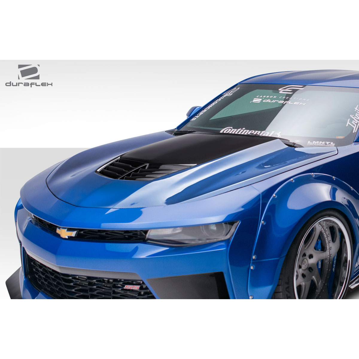 Modify your Chevrolet Camaro 2016 with our Exterior/Hoods - Front angle view of Chevrolet Camaro hood design