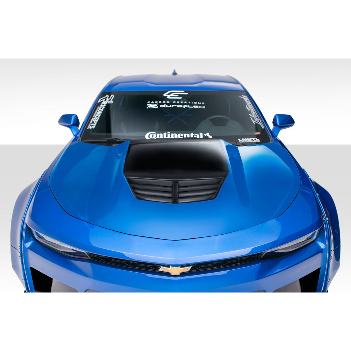 Modify your Chevrolet Camaro 2016 with our Exterior/Hoods - Front view of the vehicle at a slight angle