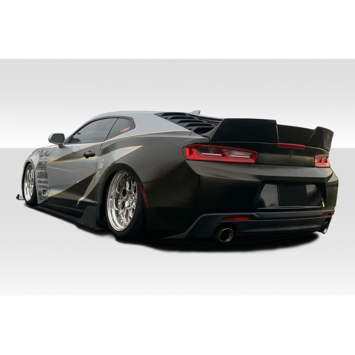 Modify your Chevrolet Camaro 2016 with our Exterior/Wings - Rear angle showing the spoiler on the Camaro